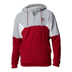 Minnesota Twins Men's Lodge Fleece Quarter-Zip Hoodie Red | Columbia