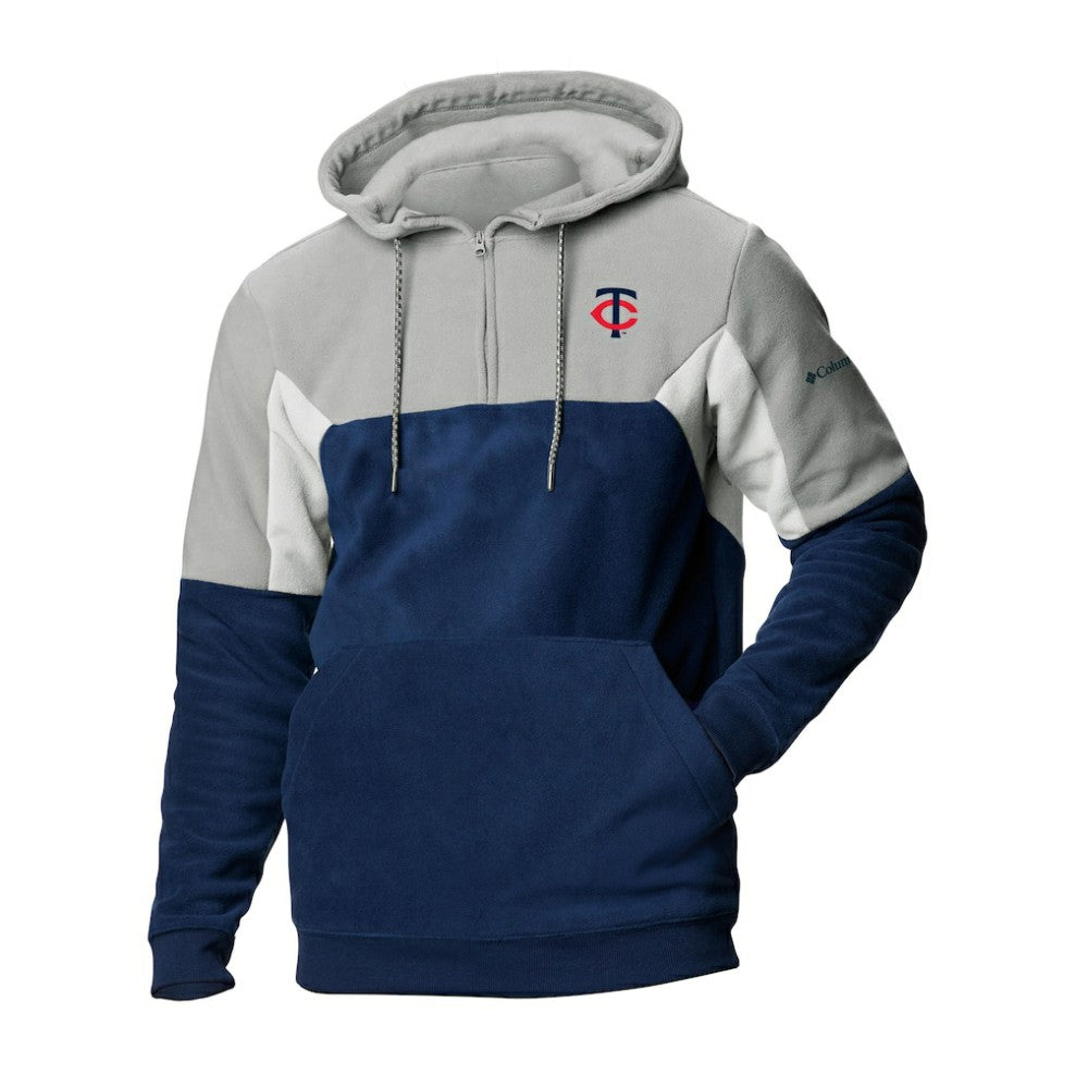 Minnesota Twins Men's Lodge Fleece Quarter-Zip Hoodie Navy | Columbia