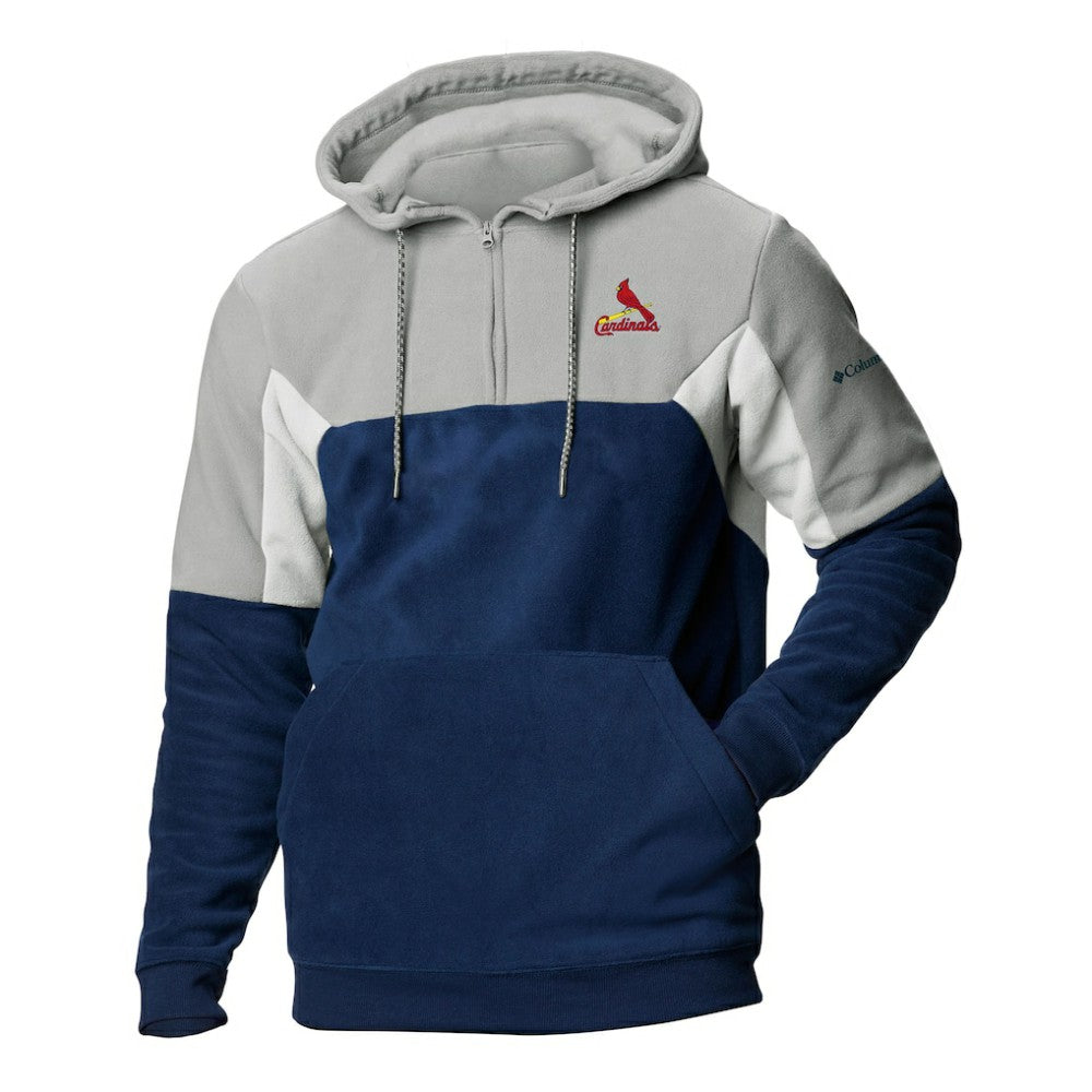 St. Louis Cardinals Men's Lodge Fleece Quarter-Zip Hoodie Navy | Columbia