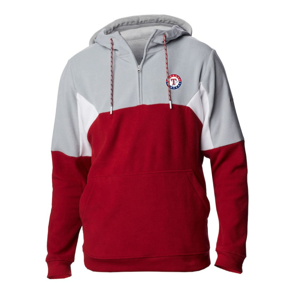 Texas Rangers Men's Lodge Fleece Quarter-Zip Hoodie Red | Columbia