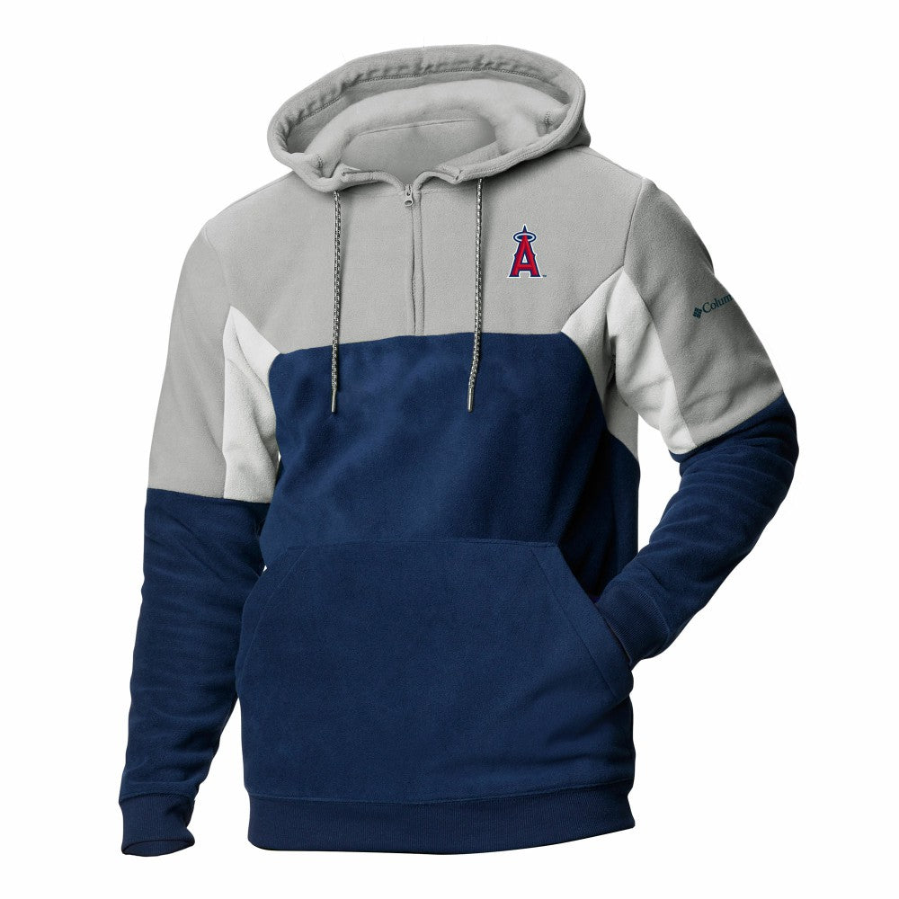 Los Angeles Angels Men's Lodge Fleece Quarter-Zip Hoodie Navy | Columbia
