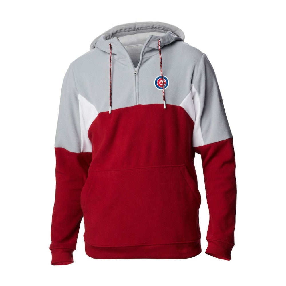 Chicago Cubs Men's Lodge Fleece Quarter-Zip Hoodie Red | Columbia