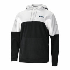 Miami Marlins Lodge Fleece Quarter-Zip Hoodie Black | Columbia
