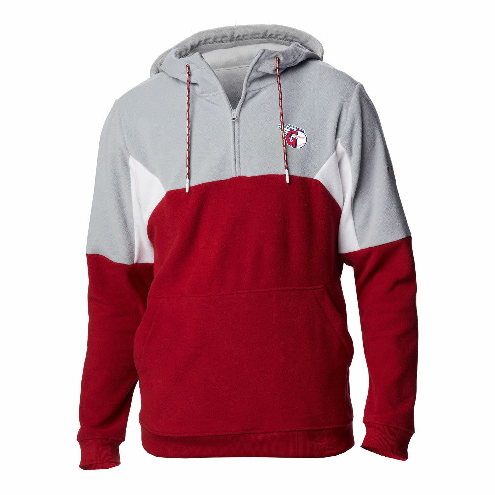 Cleveland Guardians Men's Lodge Fleece Quarter-Zip Hoodie Red | Columbia