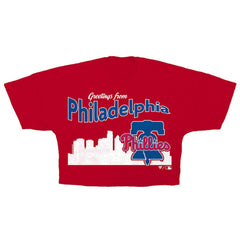 Philadelphia Phillies Women's Cropped Jersey T-Shirt Red