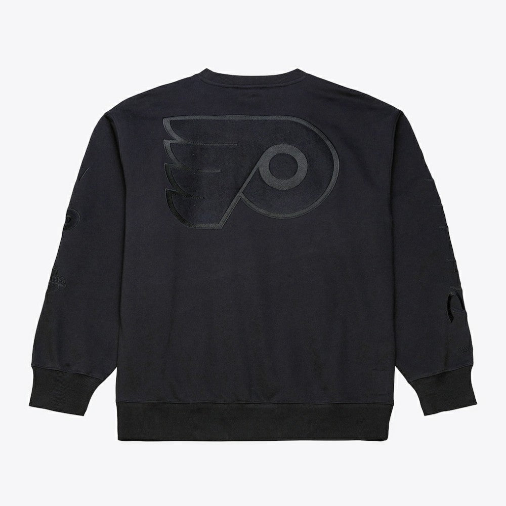 Philadelphia Flyers Mitchell & Ness Phantom Fleece Crew Neck Sweatshirt Black