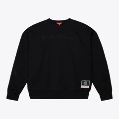 Detroit Red Wings Mitchell & Ness Unisex Phantom Fleece Crew Neck Sweatshirt Black