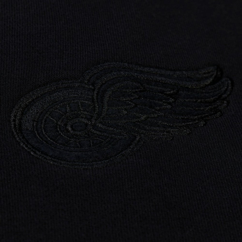 Detroit Red Wings Mitchell & Ness Unisex Phantom Fleece Crew Neck Sweatshirt Black