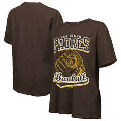 San Diego Padres Majestic Threads Women's Oversized First Base T-Shirt Brown