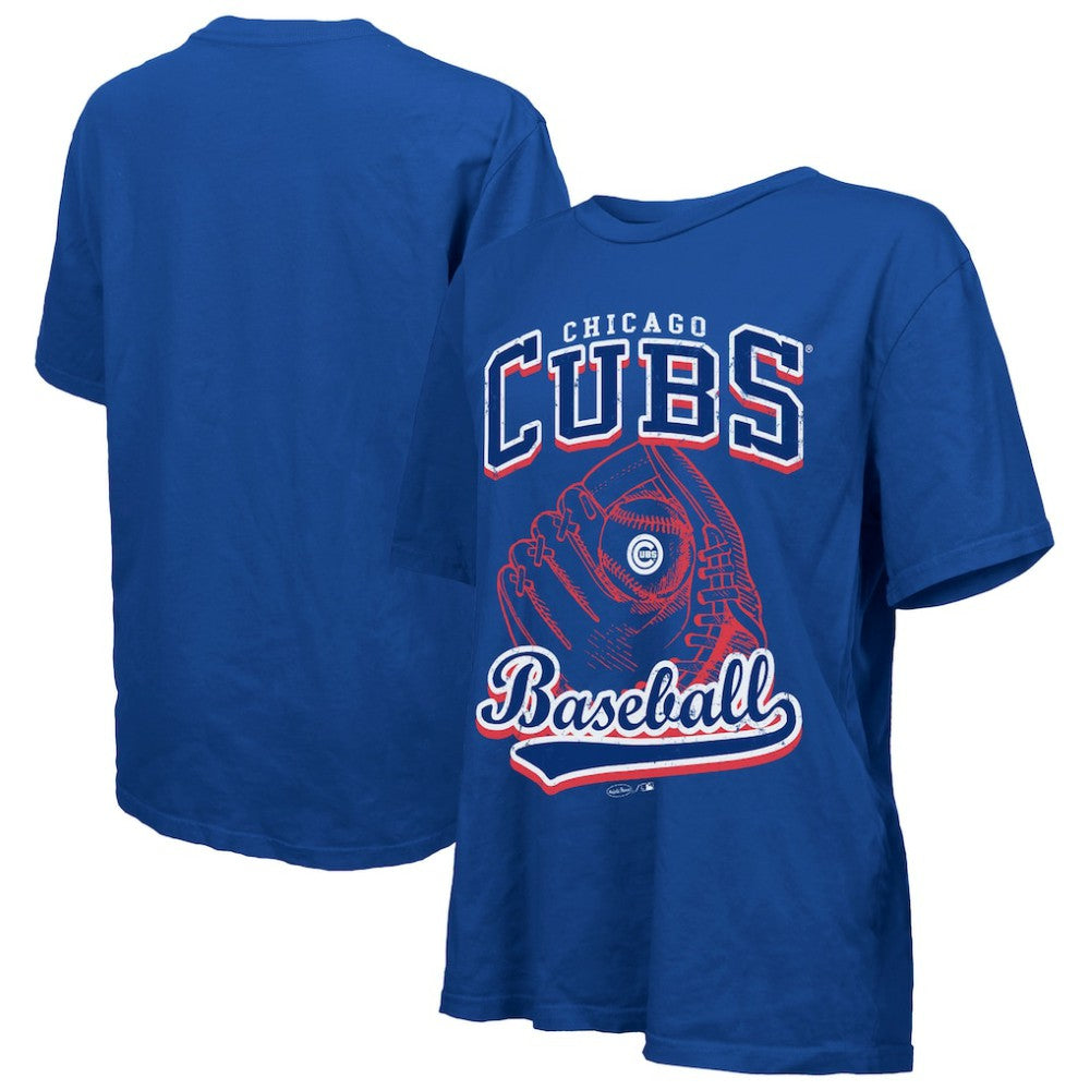 Chicago Cubs Majestic Threads Women's Oversized First Base T-Shirt Royal