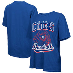 Chicago Cubs Majestic Threads Women's Oversized First Base T-Shirt Royal