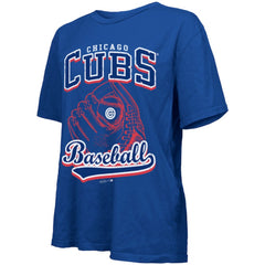 Chicago Cubs Majestic Threads Women's Oversized First Base T-Shirt Royal
