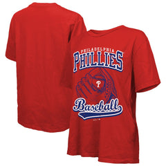 Philadelphia Phillies Majestic Threads Women's Oversized First Base T-Shirt Red