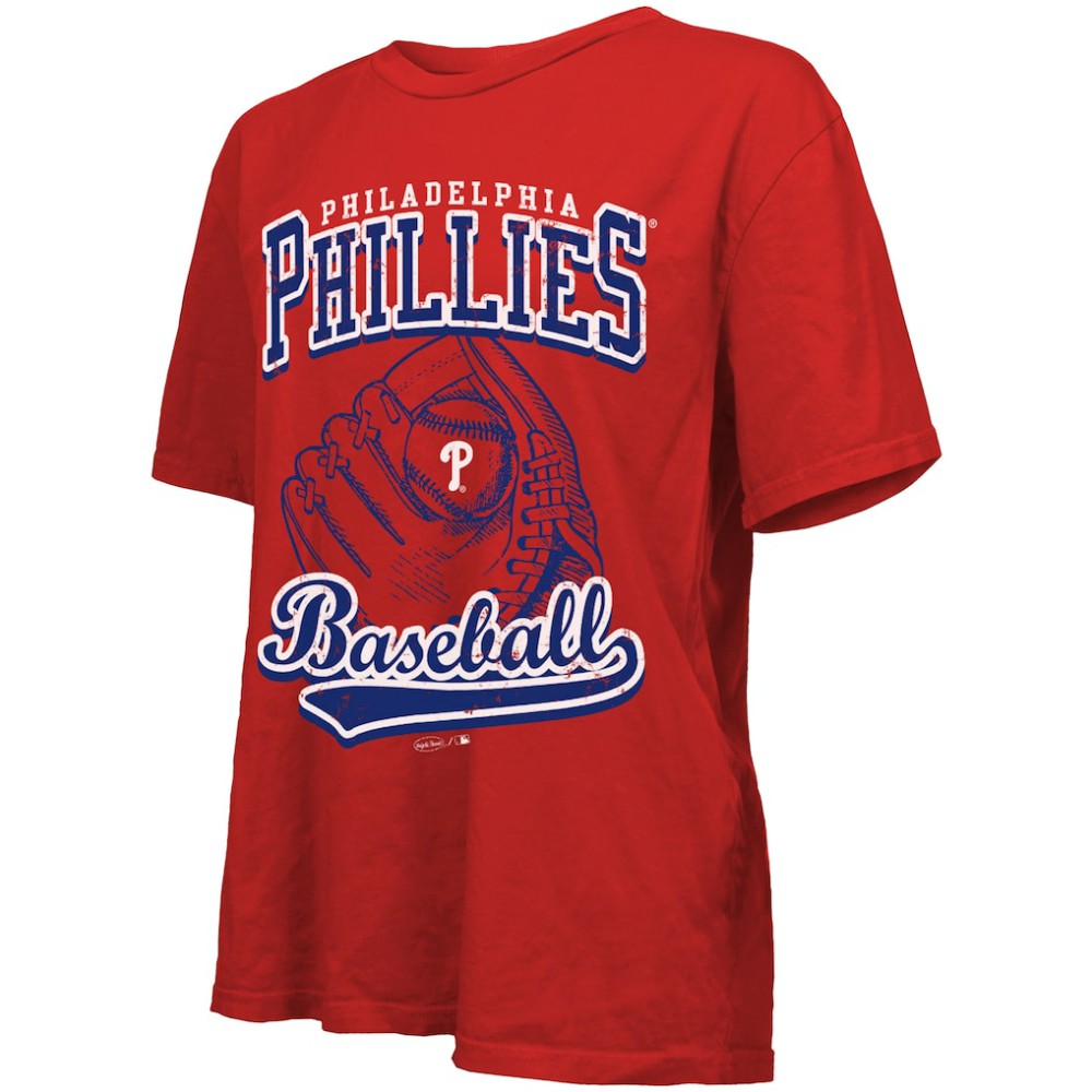 Philadelphia Phillies Majestic Threads Women's Oversized First Base T-Shirt Red