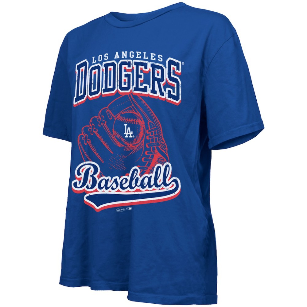 Los Angeles Dodgers Majestic Threads Women's Oversized First Base T-Shirt Royal