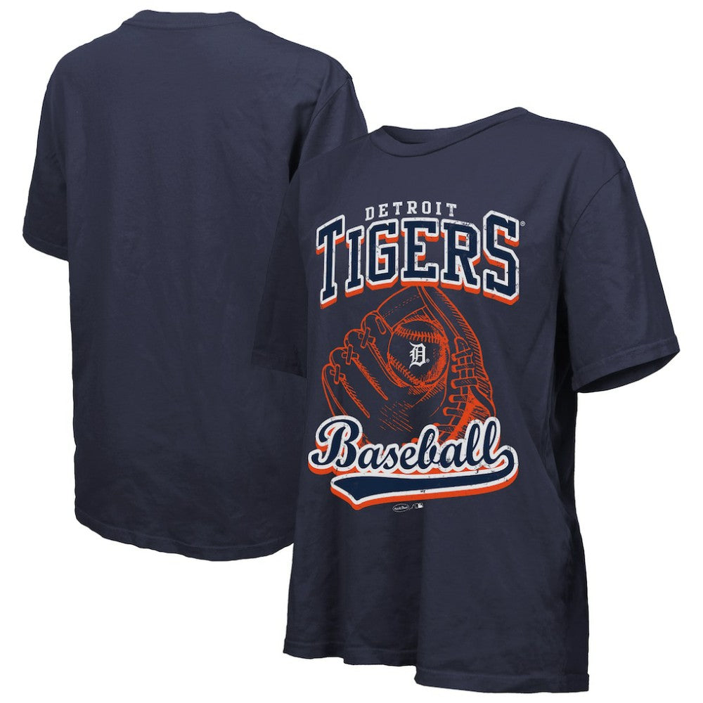 Detroit Tigers Majestic Threads Women's Oversized First Base T-Shirt Navy