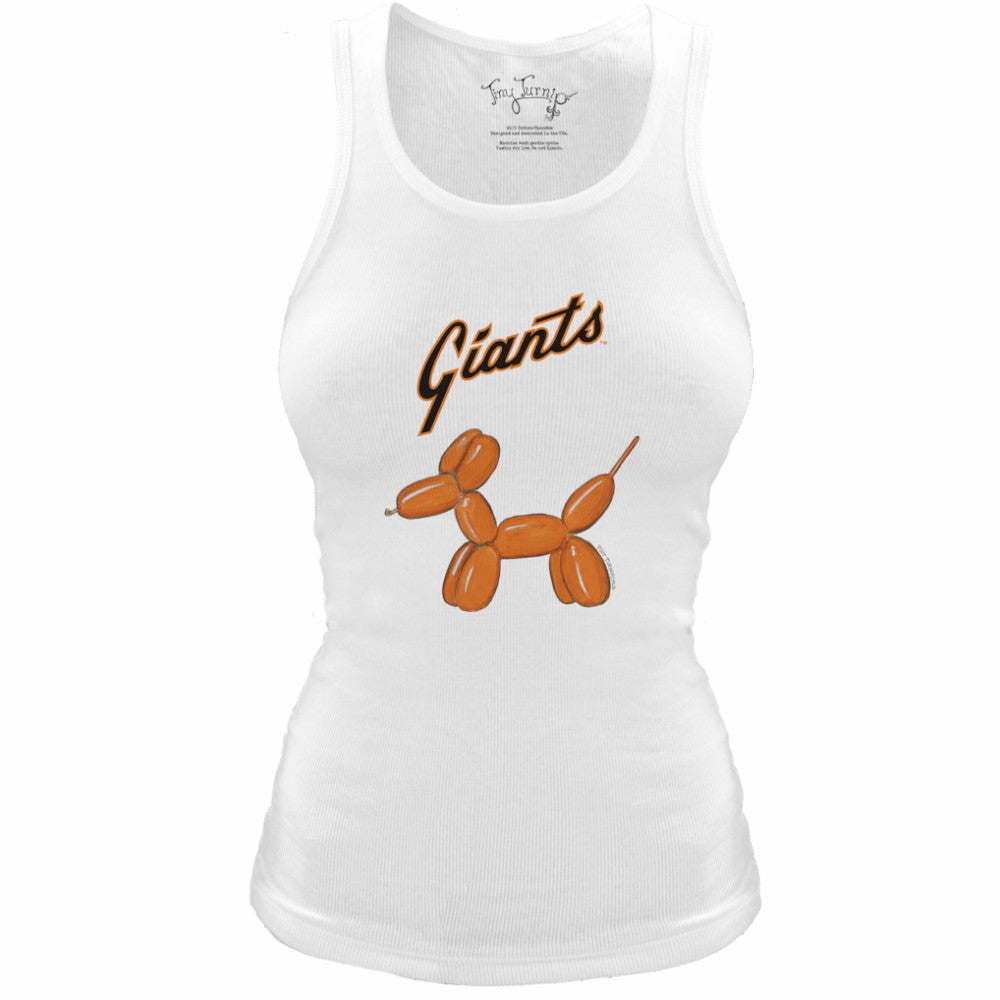 San Francisco Giants Tiny Turnip Women's Fitted Balloon Dog Tri-Blend Tank Top White