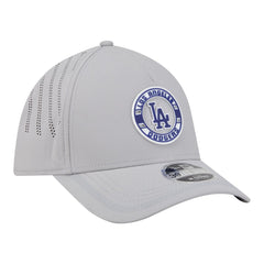 Los Angeles Dodgers Patch 39THIRTY A-Frame M-Crown Perforated Flex Hat Gray | New Era