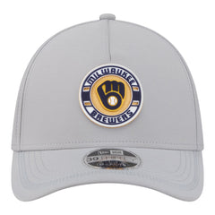 Milwaukee Brewers Patch 39THIRTY A-Frame M-Crown Perforated Flex Hat Gray | New Era