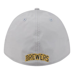 Milwaukee Brewers Patch 39THIRTY A-Frame M-Crown Perforated Flex Hat Gray | New Era