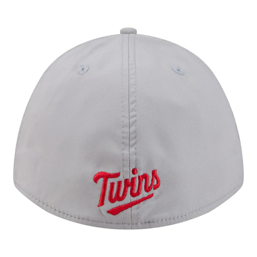 Minnesota Twins Patch 39THIRTY A-Frame M-Crown Perforated Flex Hat Gray | New Era