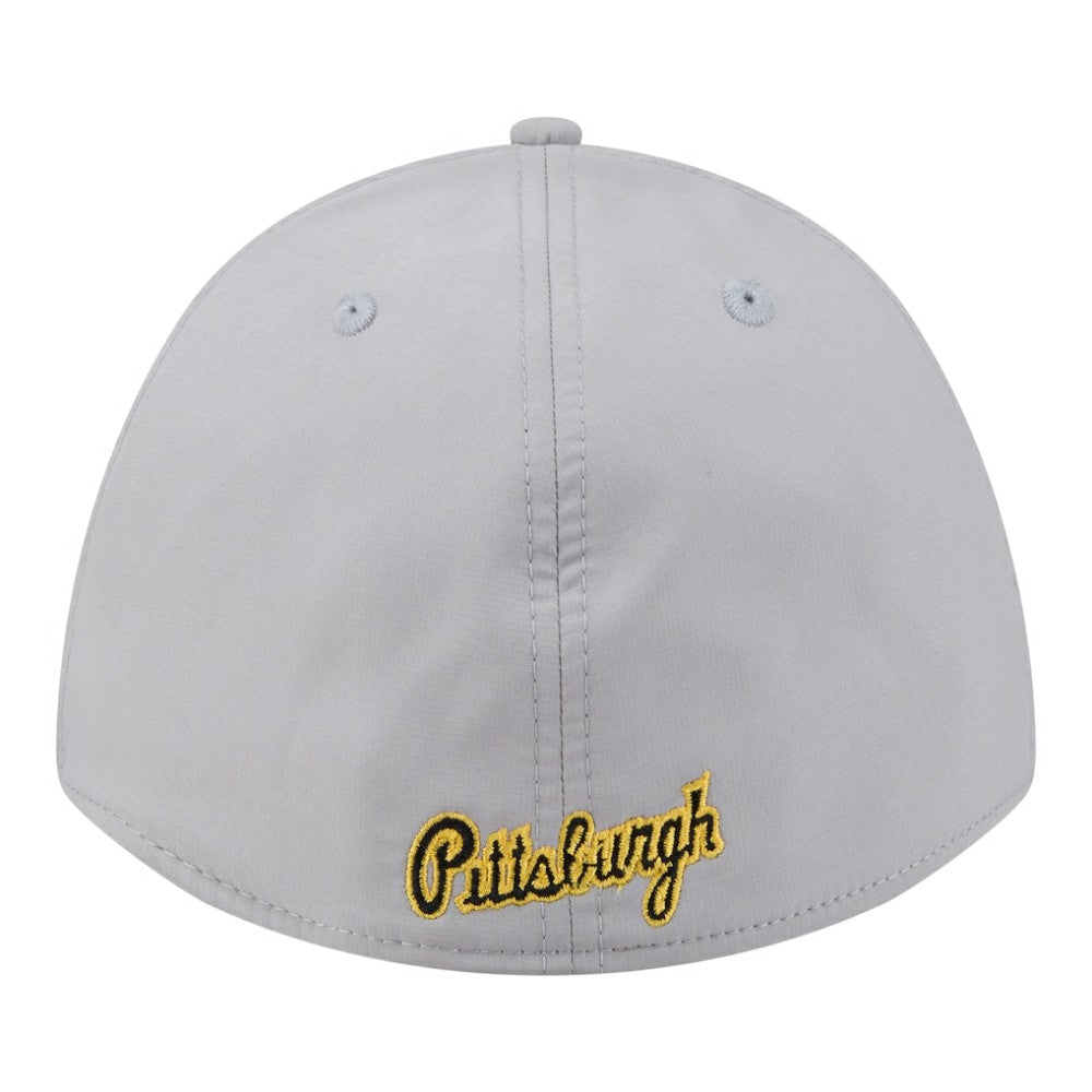 Pittsburgh Pirates Patch 39THIRTY A-Frame M-Crown Perforated Flex Hat Gray | New Era