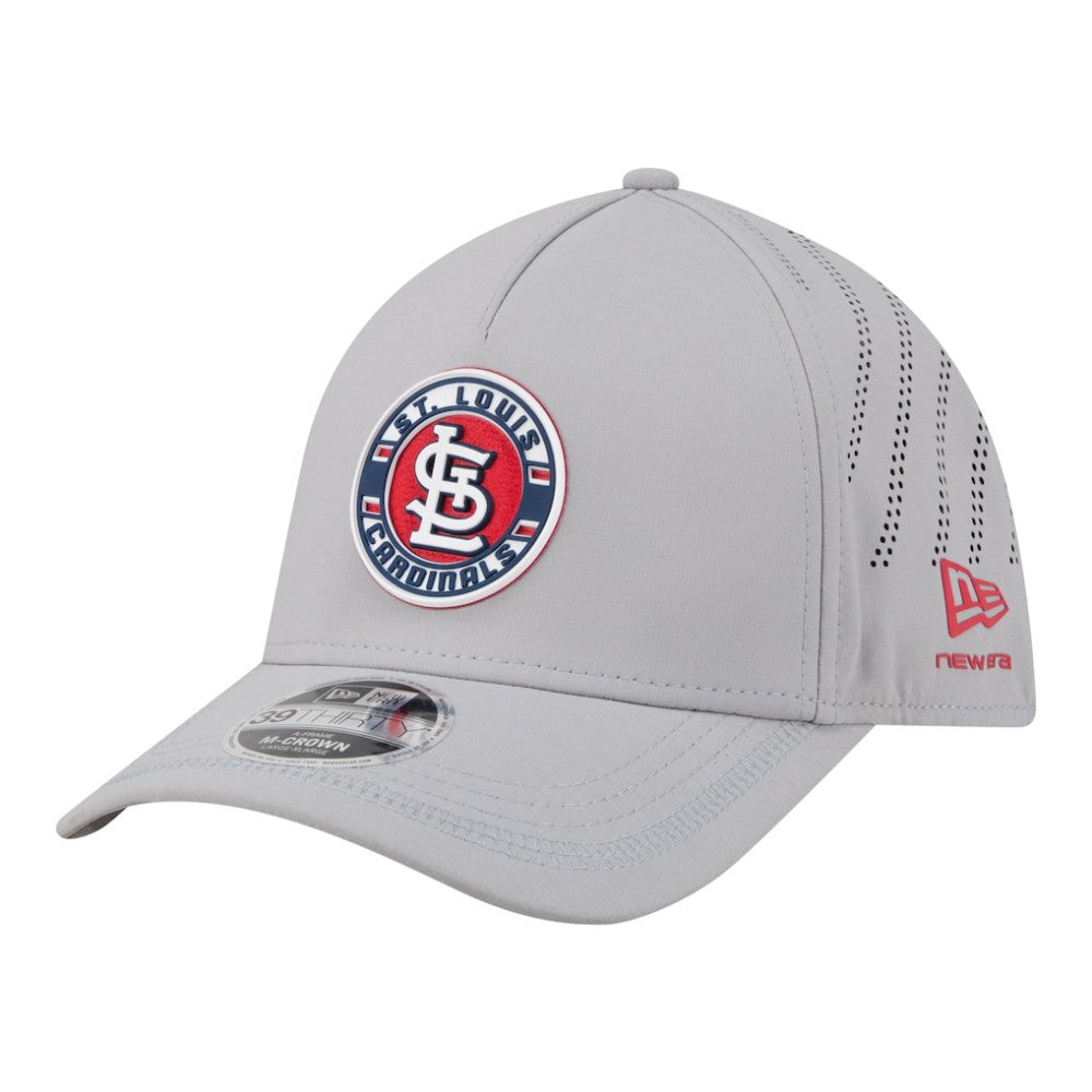 St. Louis Cardinals Patch 39THIRTY A-Frame M-Crown Perforated Flex Hat Gray | New Era