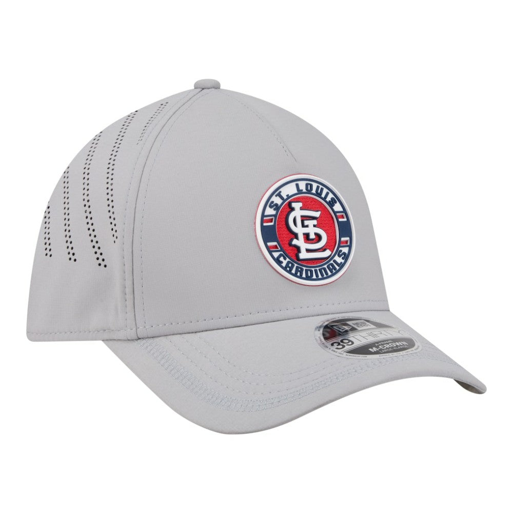 St. Louis Cardinals Patch 39THIRTY A-Frame M-Crown Perforated Flex Hat Gray | New Era