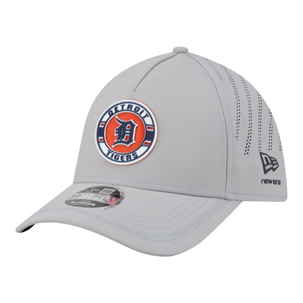 Detroit Tigers Patch 39THIRTY A-Frame M-Crown Perforated Flex Hat Gray | New Era