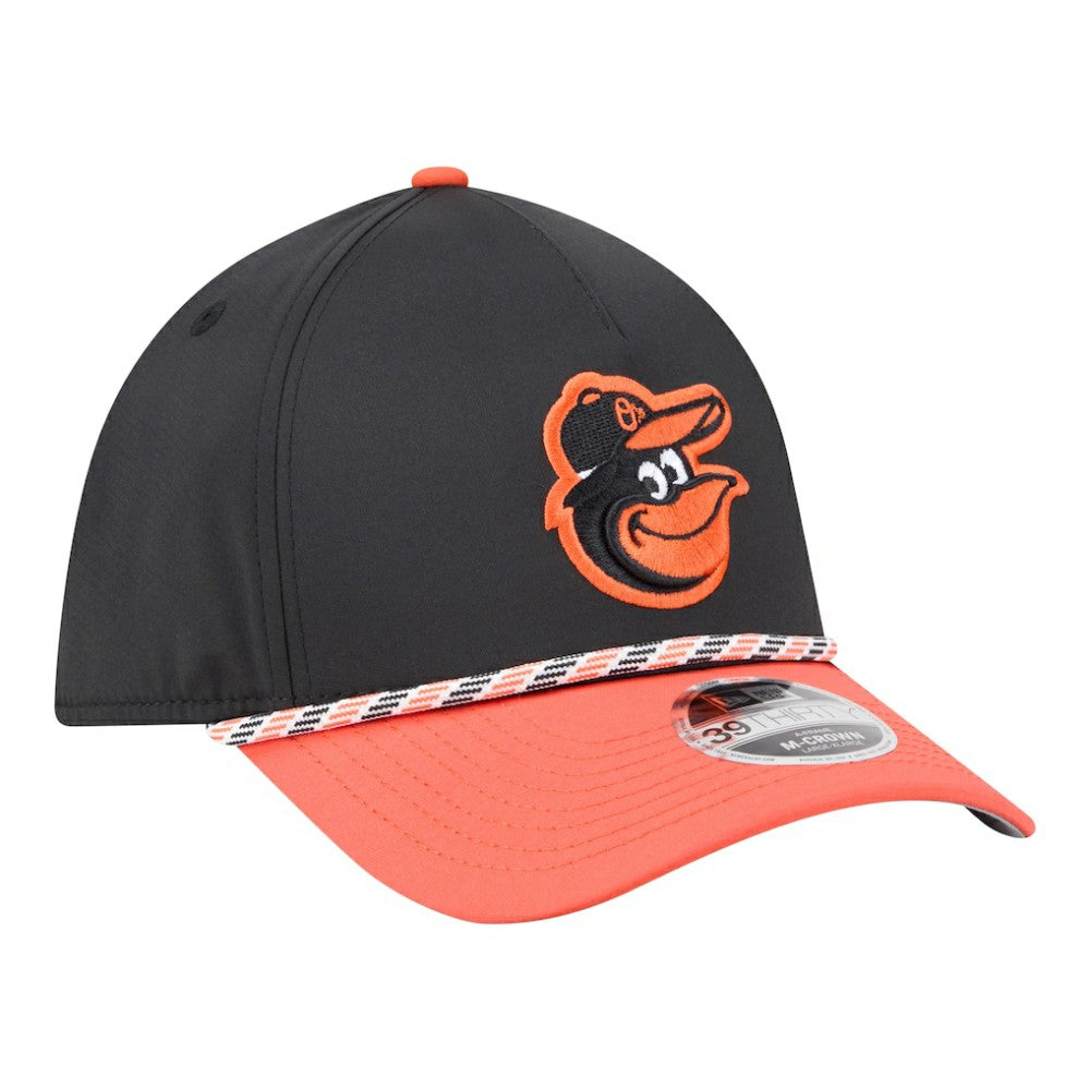 Baltimore Orioles Rope M-Crown A-Frame 39THIRTY Flex Hat Black/Orange | New Era