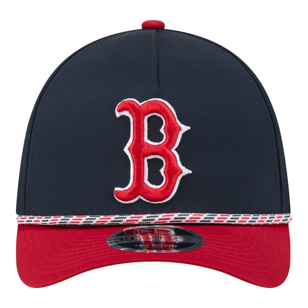 Boston Red Sox Rope M-Crown A-Frame 39THIRTY Flex Hat Navy/Red | New Era