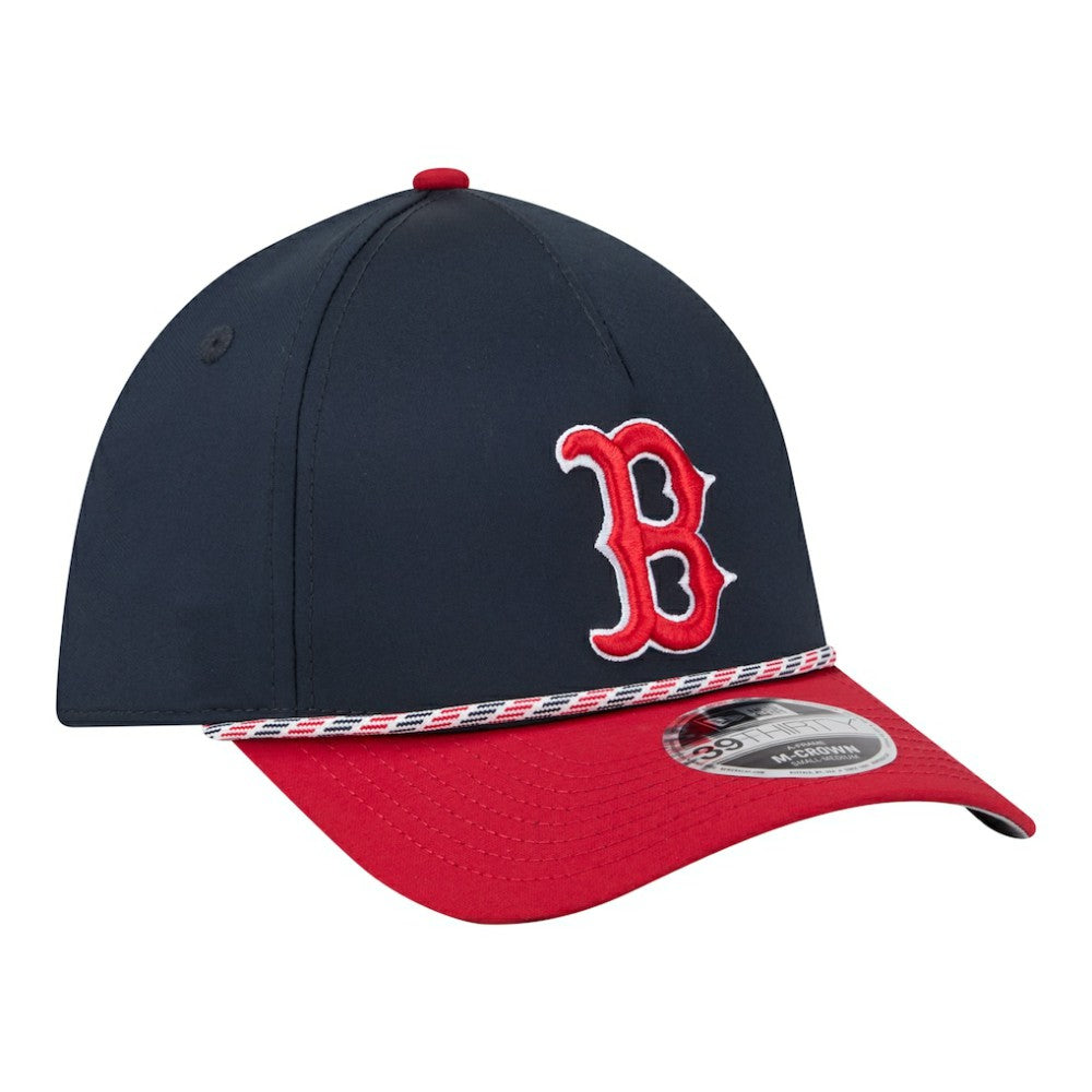 Boston Red Sox Rope M-Crown A-Frame 39THIRTY Flex Hat Navy/Red | New Era