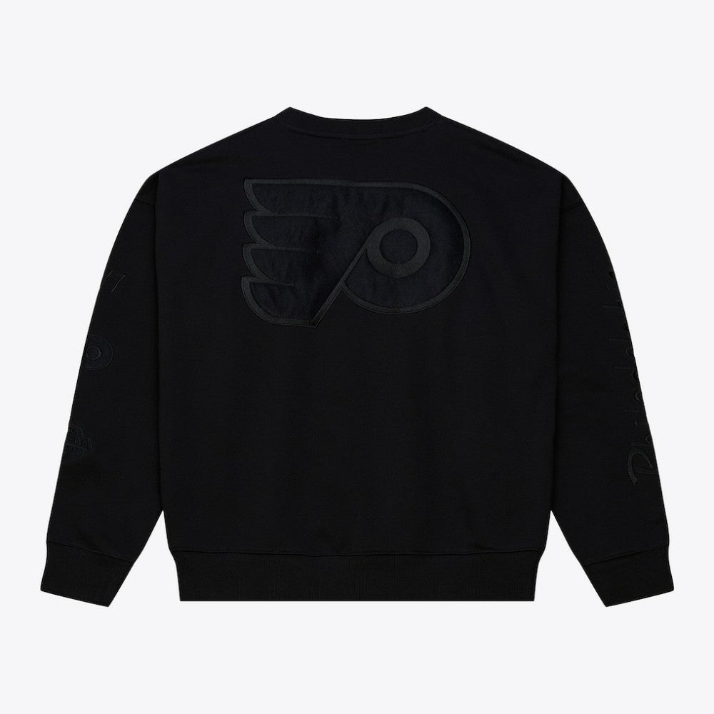 Philadelphia Flyers Mitchell & Ness Unisex Phantom Fleece Crew Neck Sweatshirt Black