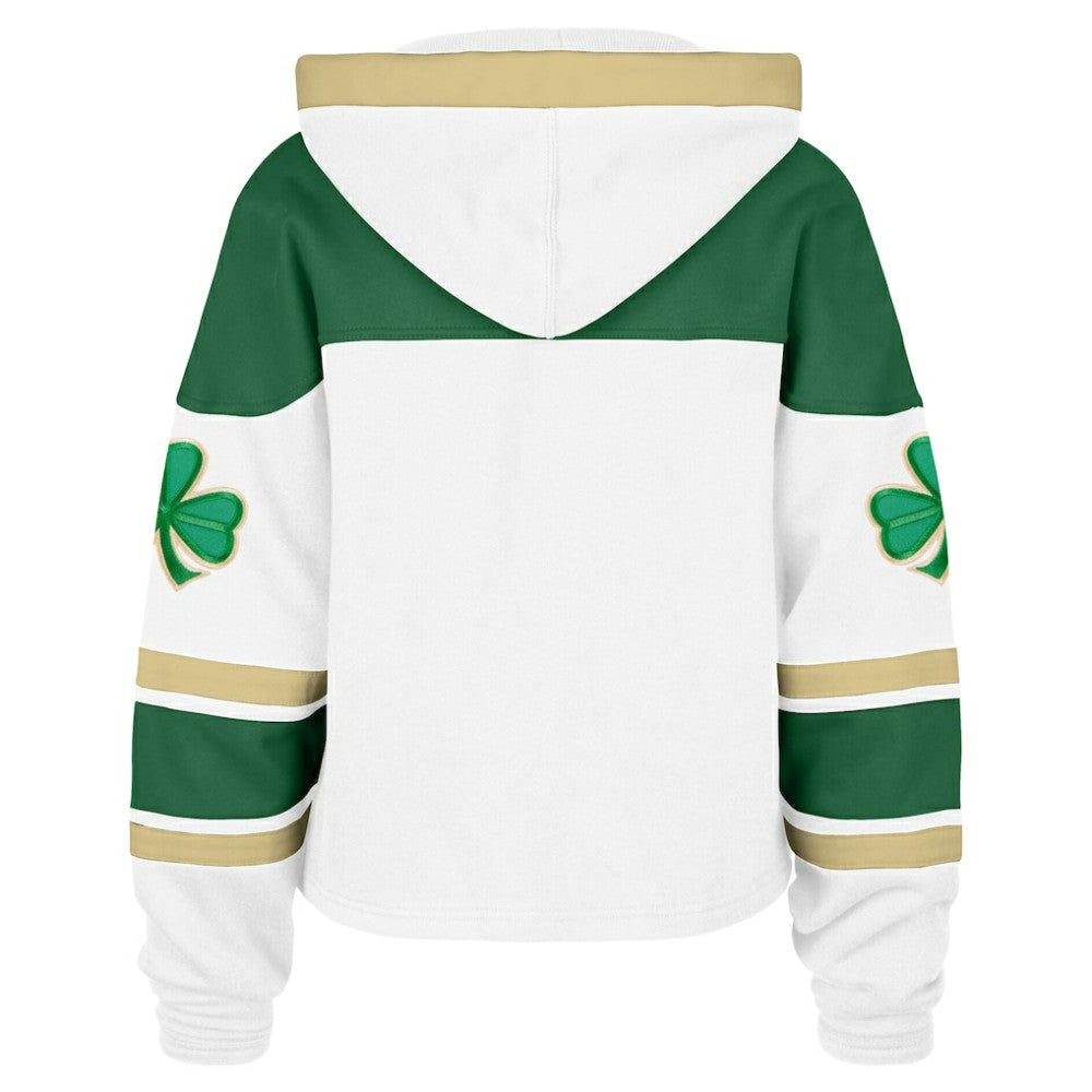 Boston Bruins '47 Women's McLucky Cropped Lacer Hoodie White