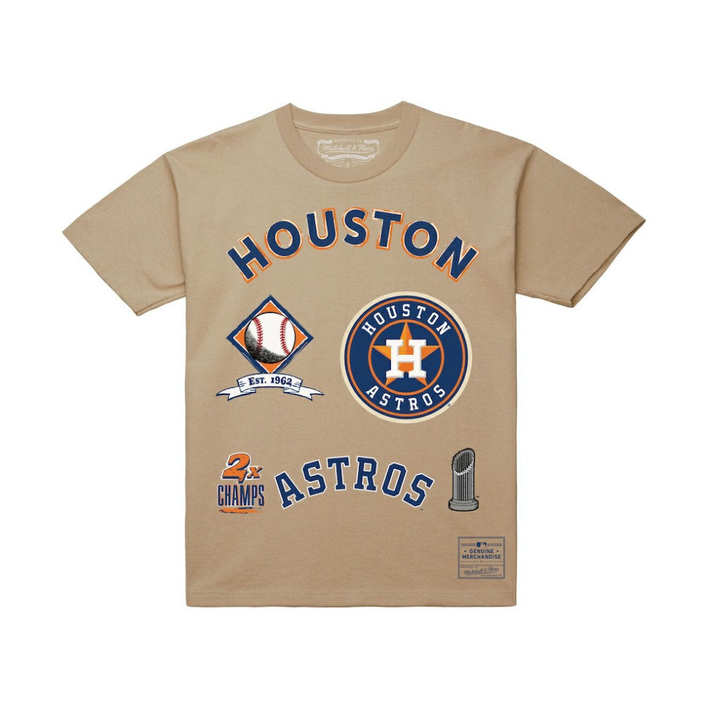 Houston Astros Legacy Defined T-Shirt Cream | Mitchell & Ness