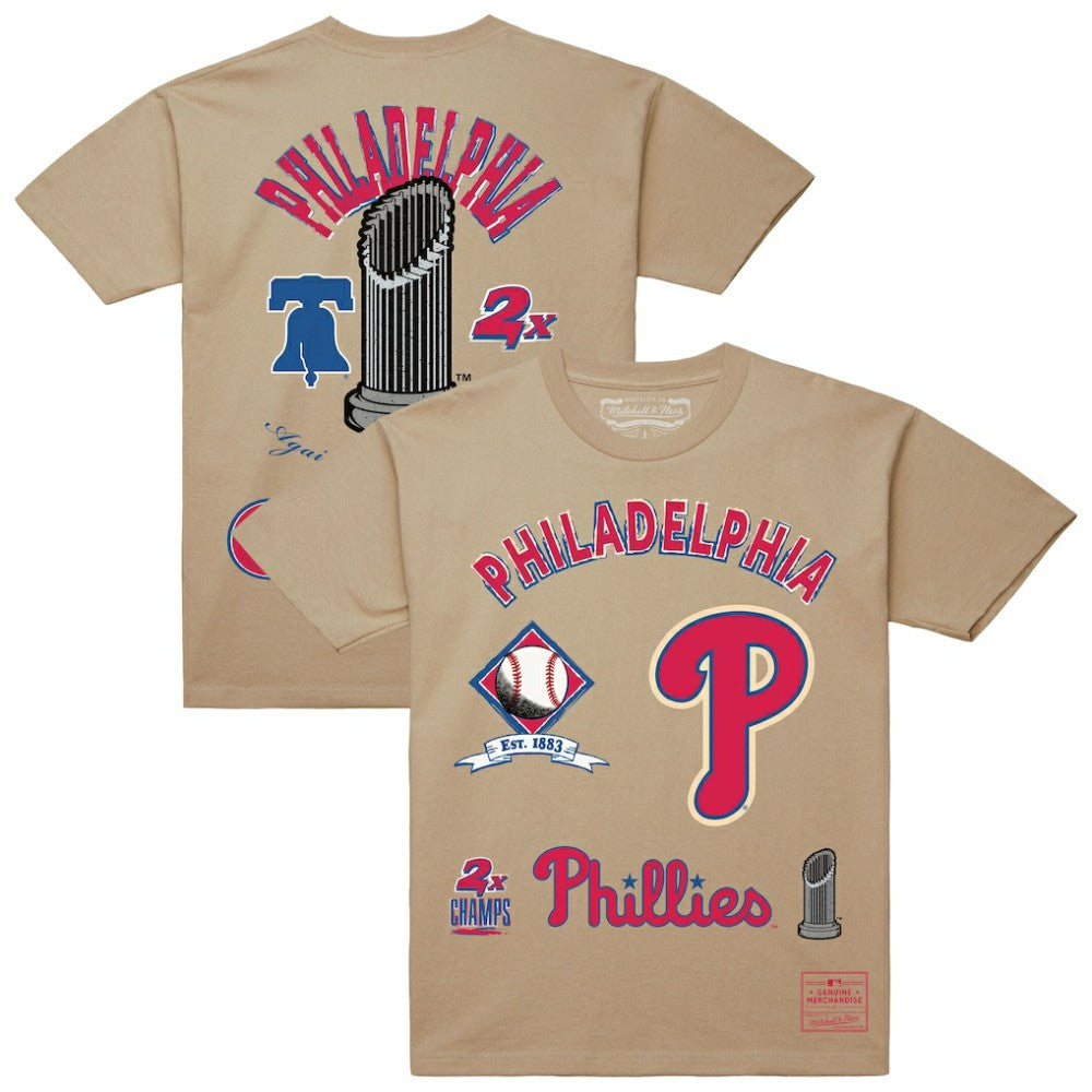 Philadelphia Phillies Legacy Defined T-Shirt Cream | Mitchell & Ness
