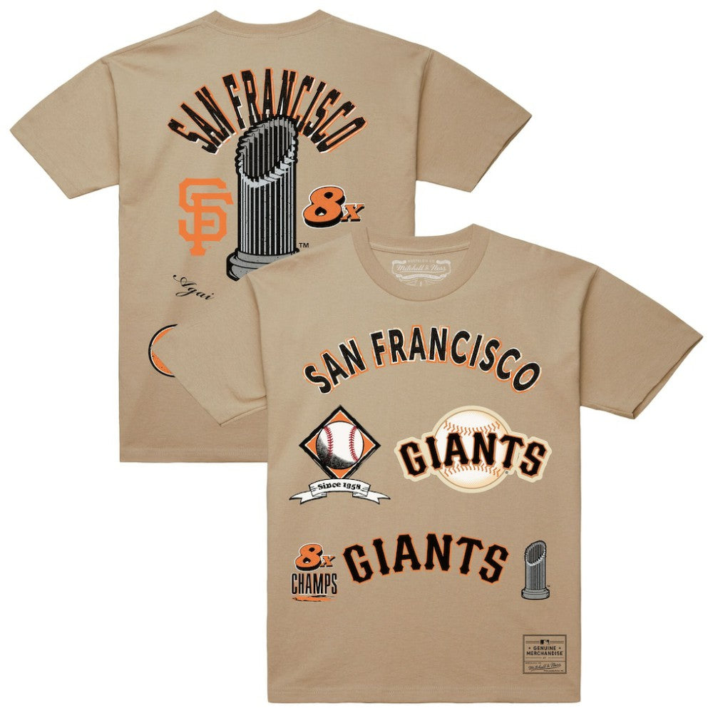San Francisco Giants Legacy Defined T-Shirt Cream | Mitchell & Ness