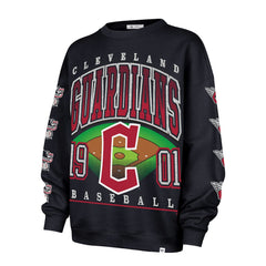 Cleveland Guardians Women's Trendy Team Go Big Oversized Sweatshirt Navy | 47 brand
