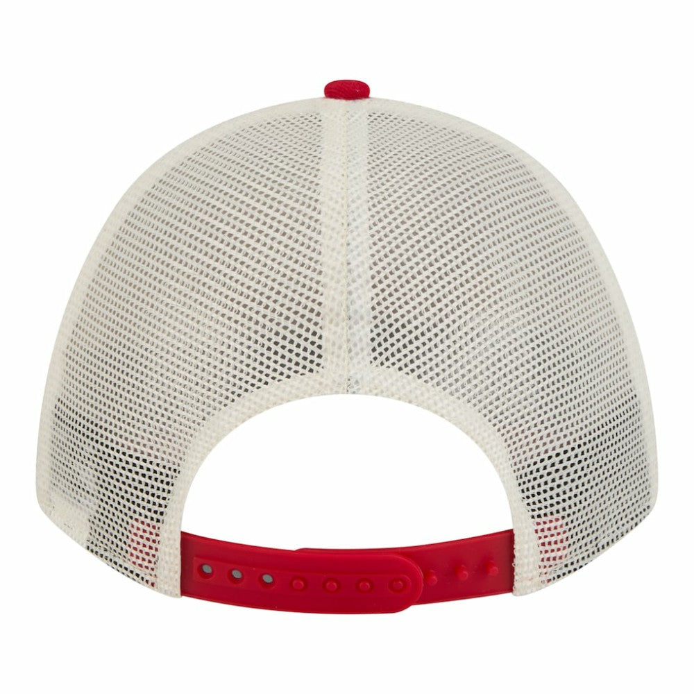Philadelphia Phillies Women's Retro 9FORTY M-Crown A-Frame Trucker Adjustable Hat Light Beige/Red | New Era