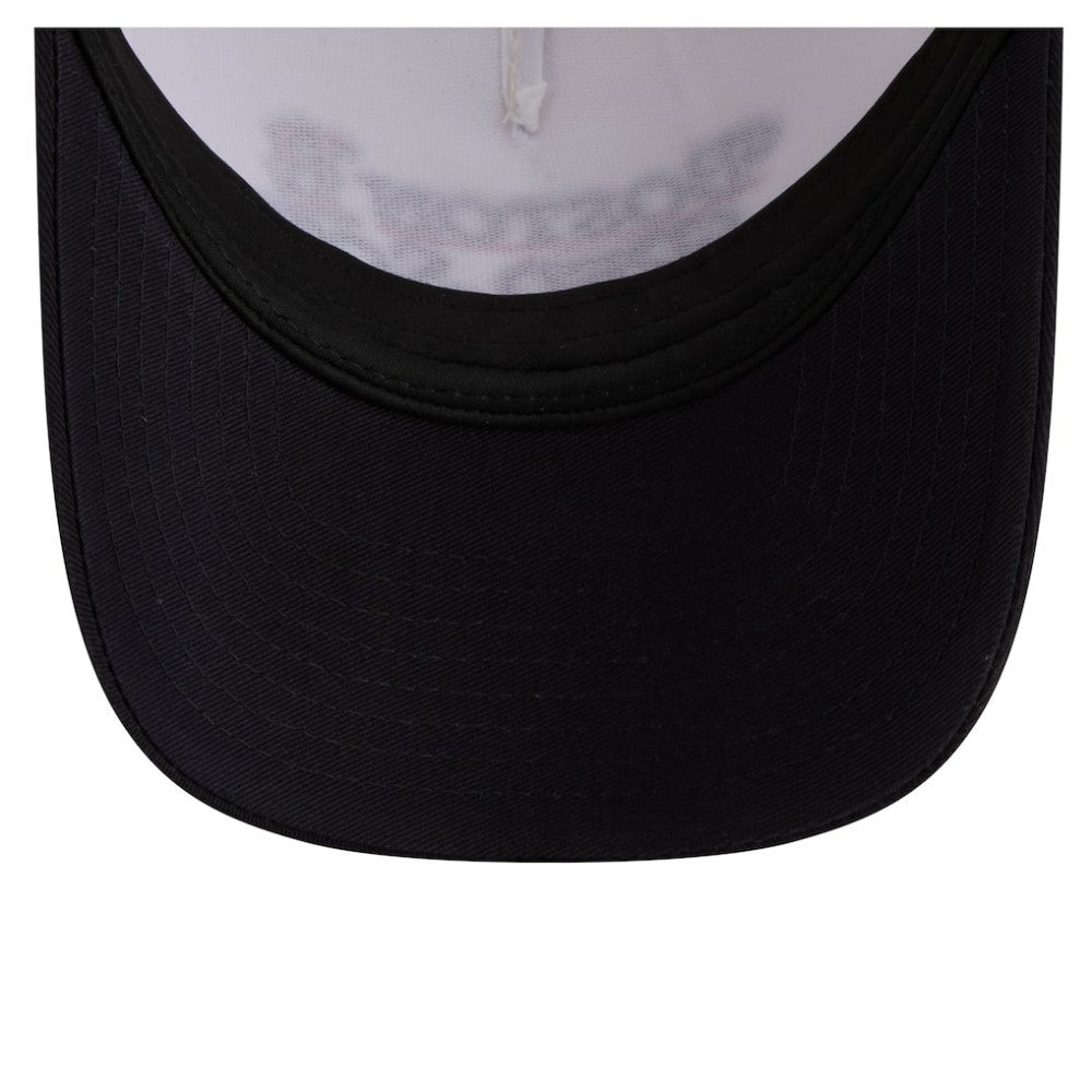 Boston Red Sox Women's Retro 9FORTY M-Crown A-Frame Trucker Adjustable Hat Light Beige/Navy | New Era