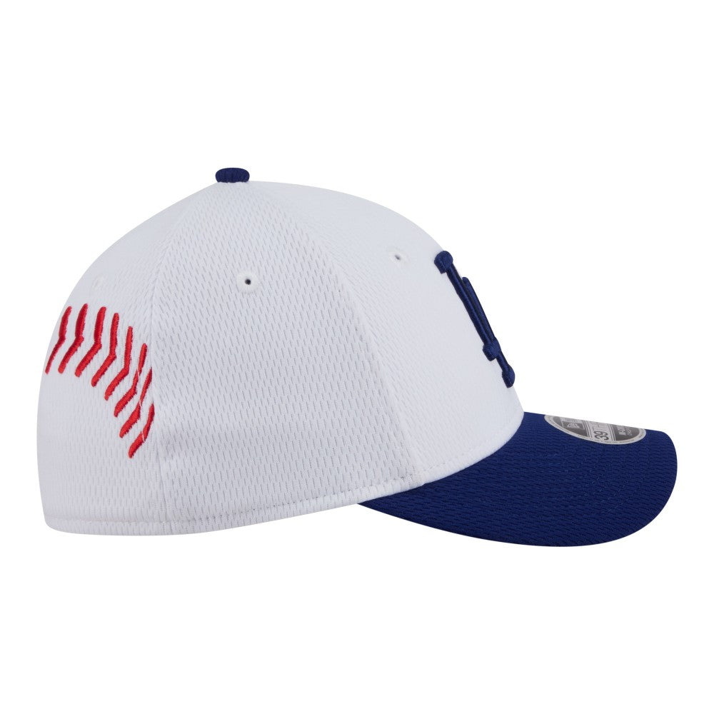 Los Angeles Dodgers Youth Baseball 39THIRTY M-Crown Flex Hat White/Royal | New Era