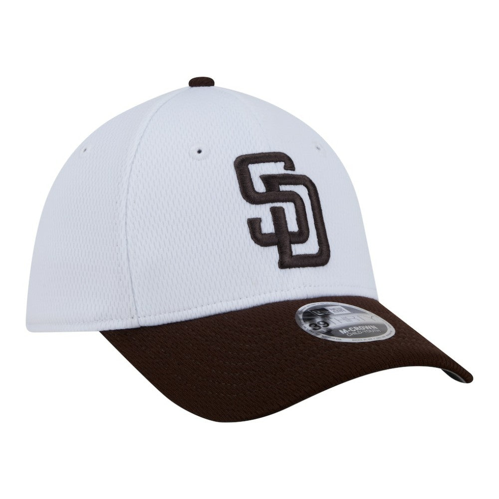 San Diego Padres Youth Baseball 39THIRTY M-Crown Flex Hat White/Brown | New Era