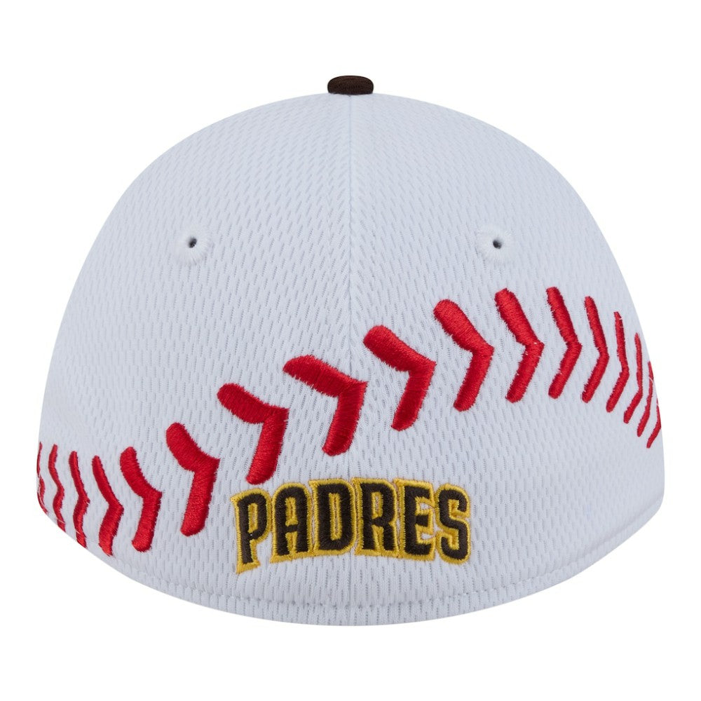 San Diego Padres Youth Baseball 39THIRTY M-Crown Flex Hat White/Brown | New Era