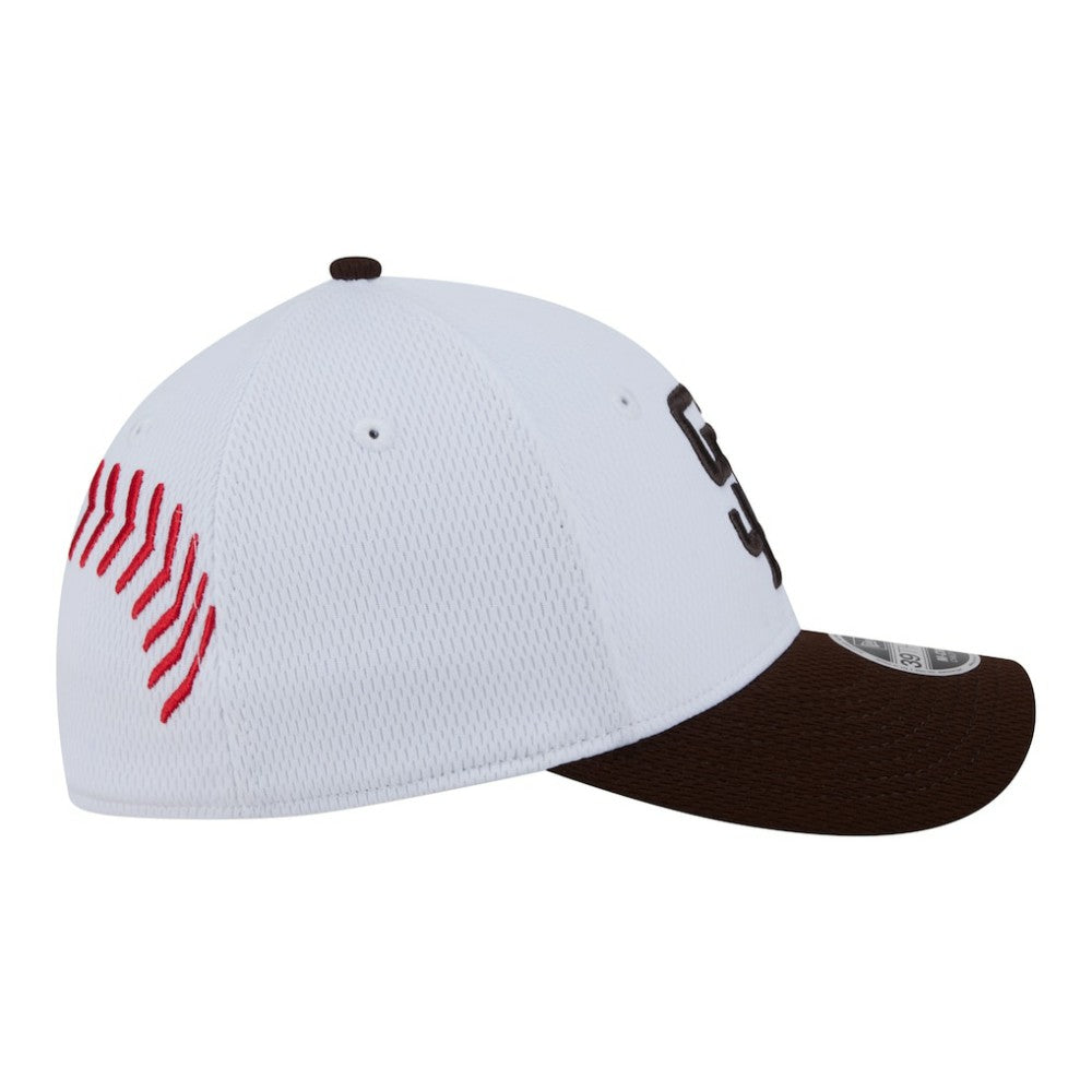San Diego Padres Youth Baseball 39THIRTY M-Crown Flex Hat White/Brown | New Era