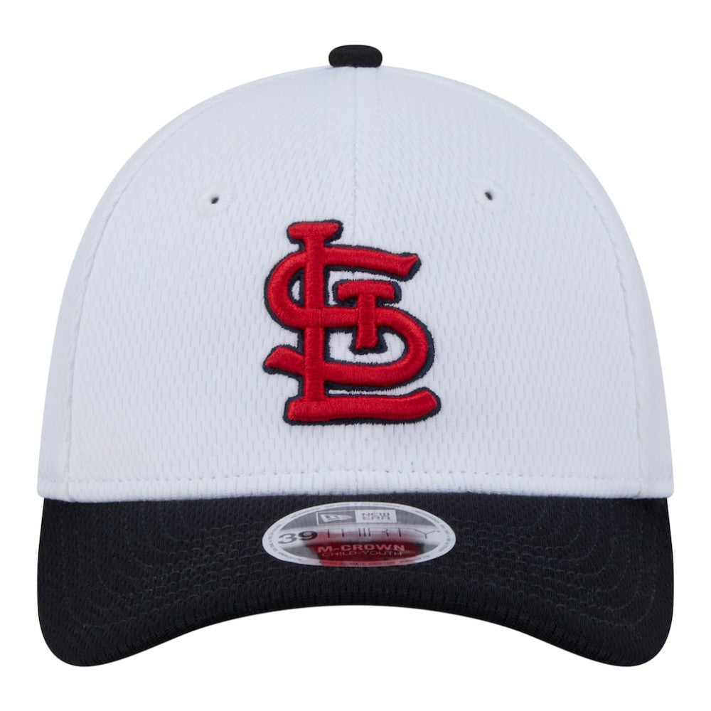 St. Louis Cardinals Youth Baseball 39THIRTY M-Crown Flex Hat White/Red | New Era