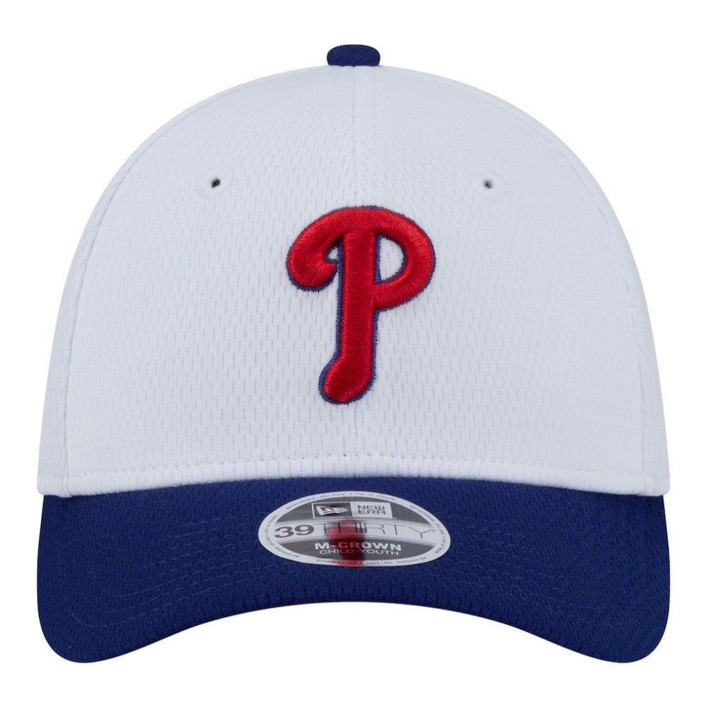 Philadelphia Phillies Youth Baseball 39THIRTY M-Crown Flex Hat White/Red | New Era