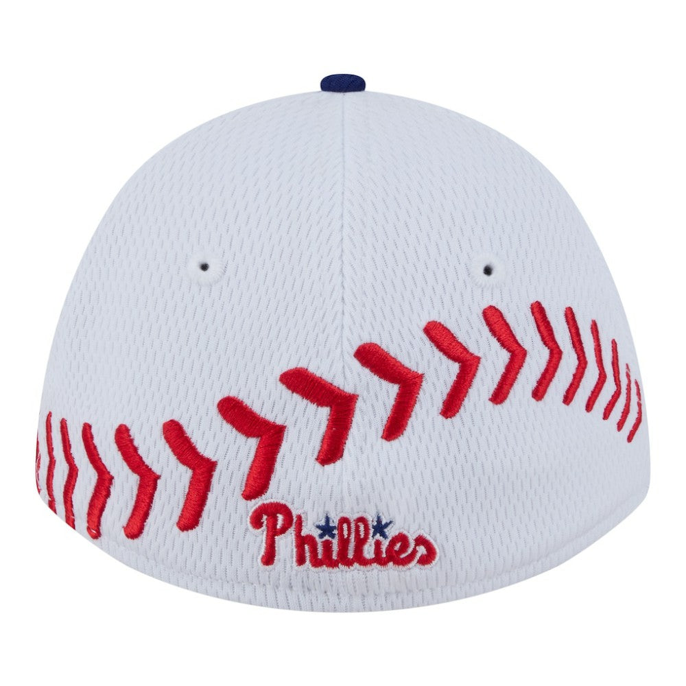Philadelphia Phillies Youth Baseball 39THIRTY M-Crown Flex Hat White/Red | New Era