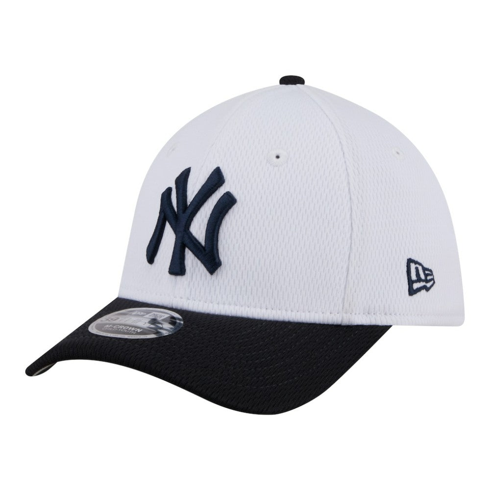 New York Yankees Youth Baseball 39THIRTY M-Crown Flex Hat White/Navy | New Era