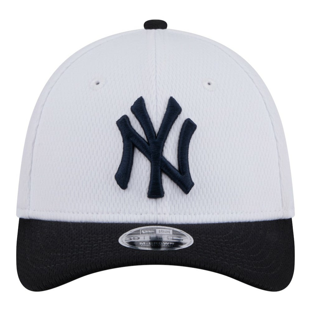 New York Yankees Youth Baseball 39THIRTY M-Crown Flex Hat White/Navy | New Era
