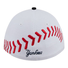 New York Yankees Youth Baseball 39THIRTY M-Crown Flex Hat White/Navy | New Era